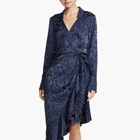 Parker | Marin Collared Wrap Midi Dress | Size 8 - Picture 1 of 9